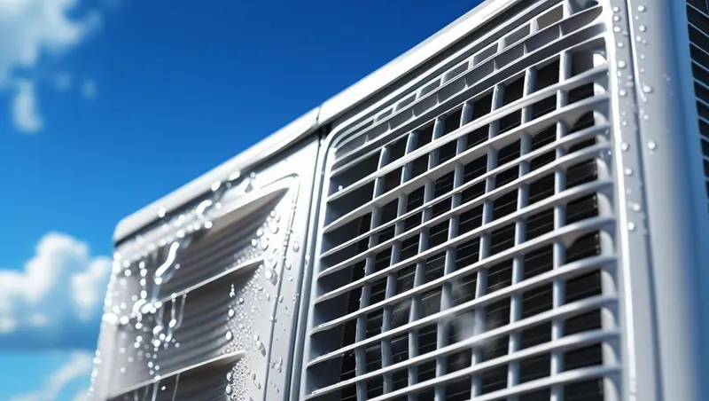 Wall-mounted split system air conditioner installed in a finished interior